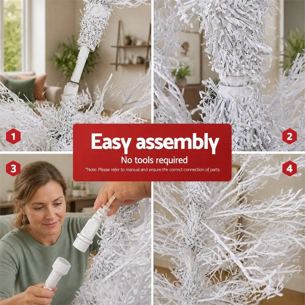 LED Christmas Tree 1.8M Pre-Lit Multi Colour Snowy Home Decor