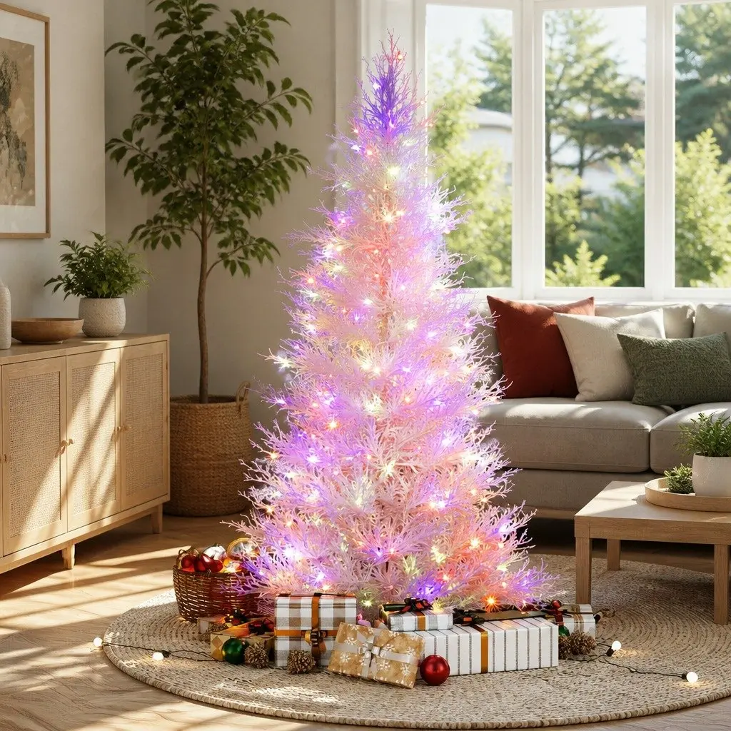 LED Christmas Tree 1.8M Pre-Lit Multi Colour Snowy Home Decor