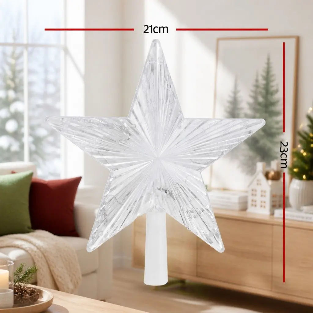 RGB LED Christmas Tree Topper Star App Controlled Dynamic Lighting 21cm Multi-colour