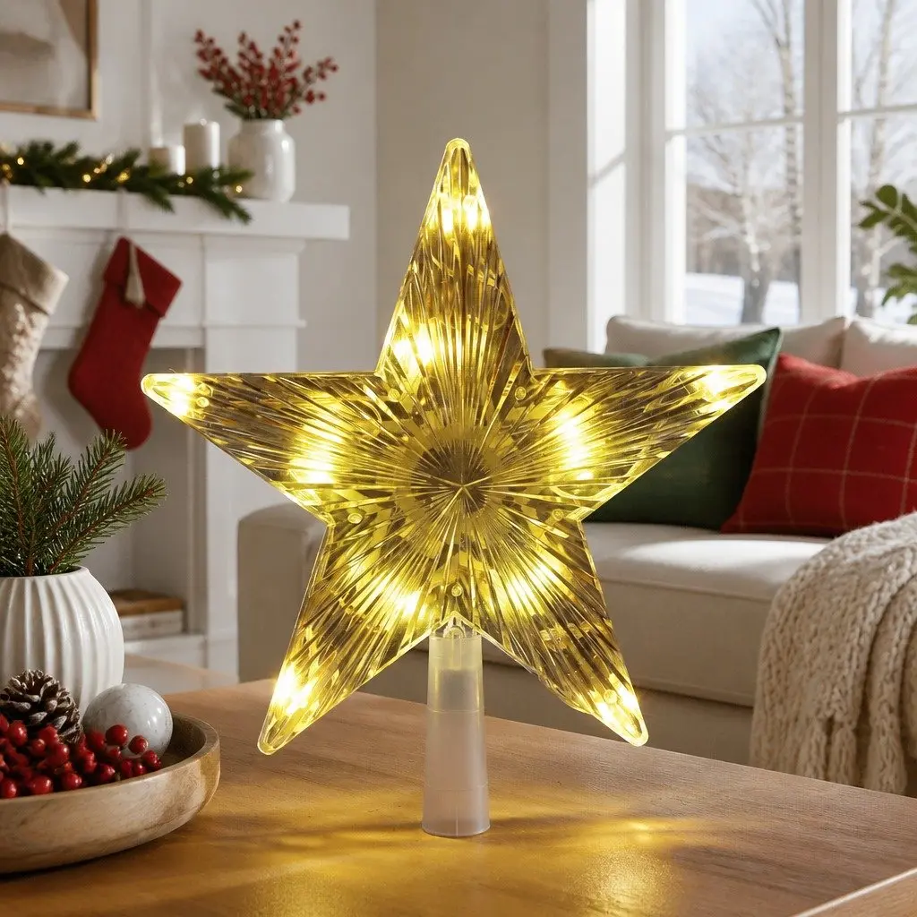 RGB LED Christmas Tree Topper Star App Controlled Dynamic Lighting 21cm Multi-colour