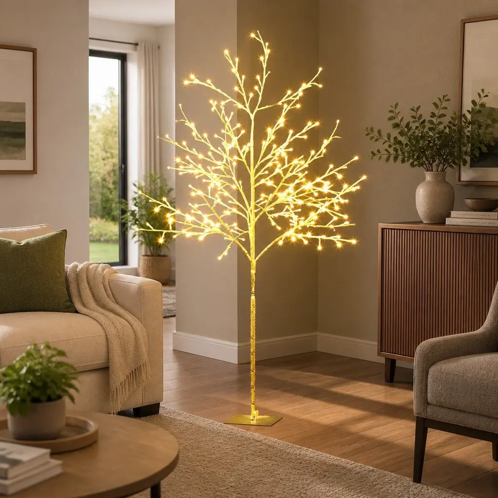 LED Christmas Tree 5FT Warm White Lights Indoor Outdoor Holiday Decoration