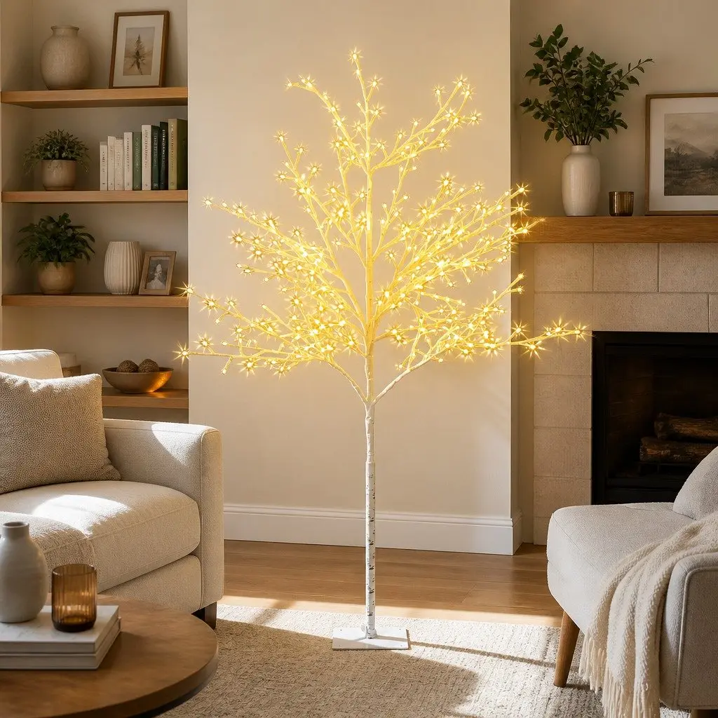 LED Christmas Tree 5FT Warm White Lights Indoor Outdoor Holiday Decoration