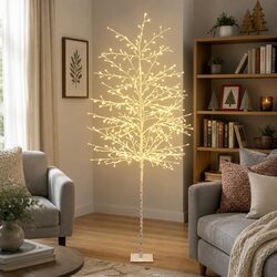7FT Solar LED Christmas Tree with Warm White Lights - Practical & Charming