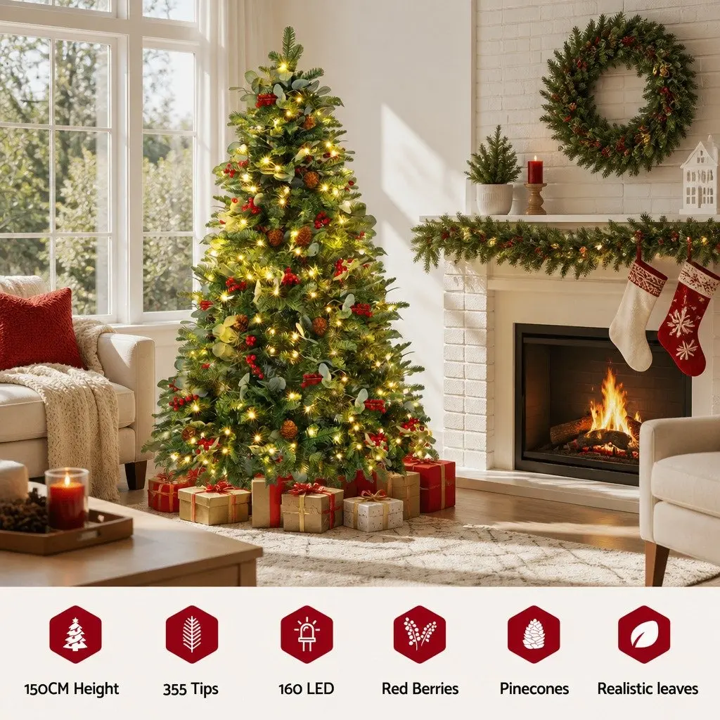 LED Christmas Tree 150cm 1.5m Green Party Decoration Home Office