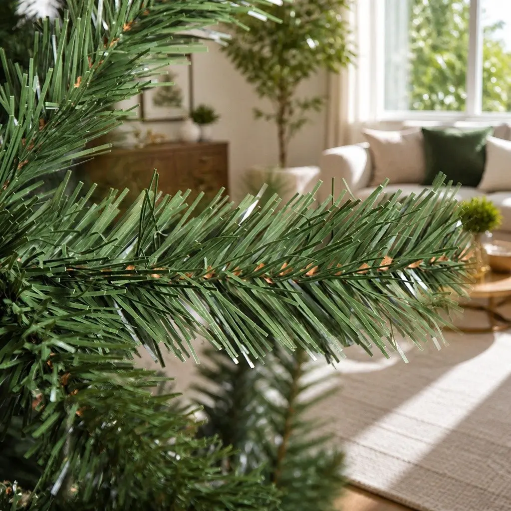 Christmas Tree 1.8m Green Faux Xmas Decoration PVC Tips Metal Stand
