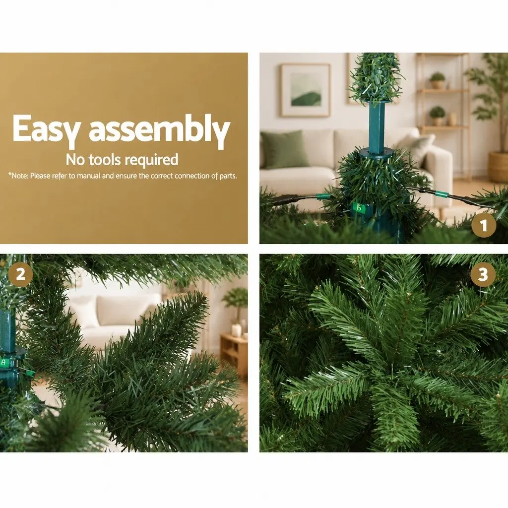Christmas Tree 1.8m Green Faux Xmas Decoration PVC Tips Metal Stand