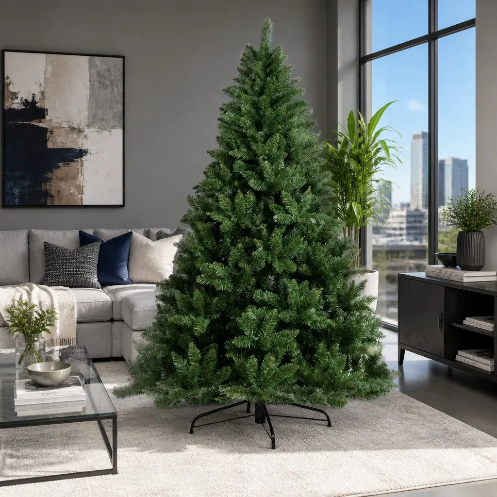 Christmas Tree 2.1m Green Artificial Fir Xmas Decoration 905 Tips