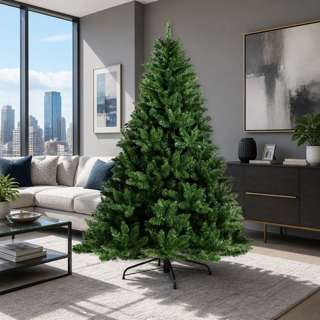 Christmas Tree 2.1m Green Artificial Fir Xmas Decoration 905 Tips