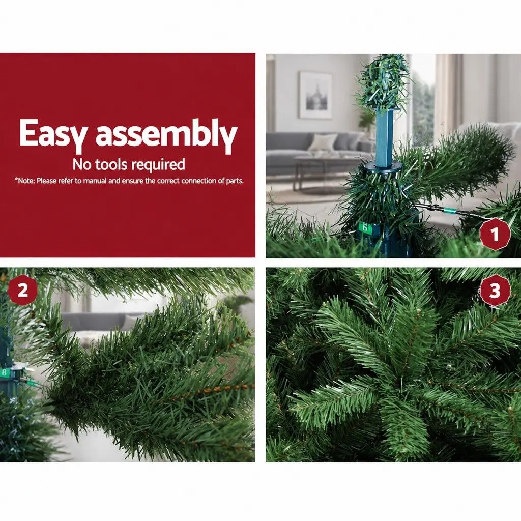 Christmas Tree 2.1m Green Artificial Fir Xmas Decoration 905 Tips