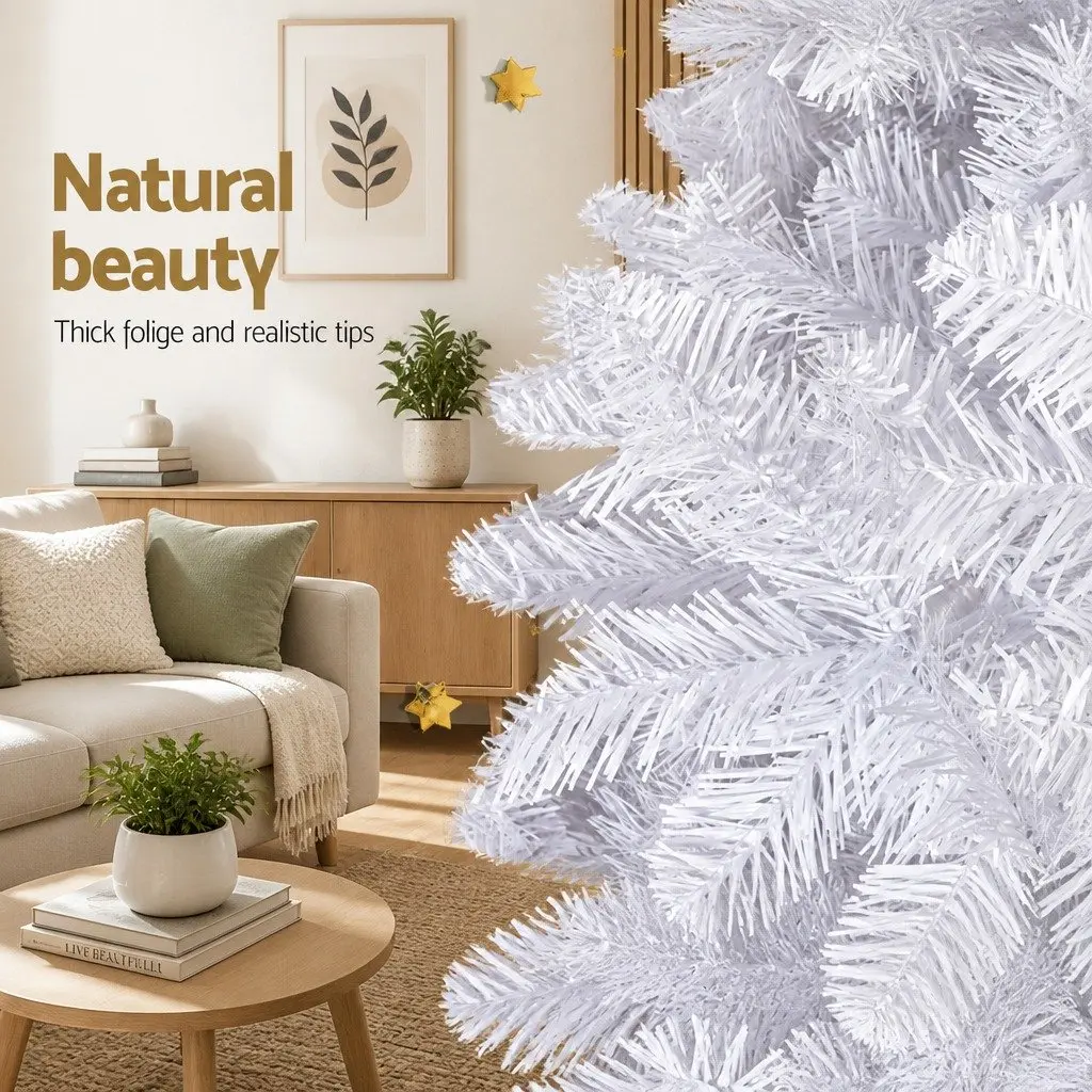 Artificial Christmas Tree 2.1m White PVC Tips Holiday Decor