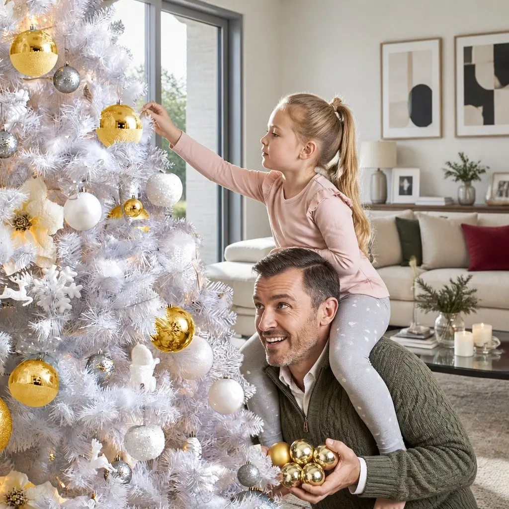 Christmas Tree White 2.1m LED Lights 1260 Tips Holiday Decor