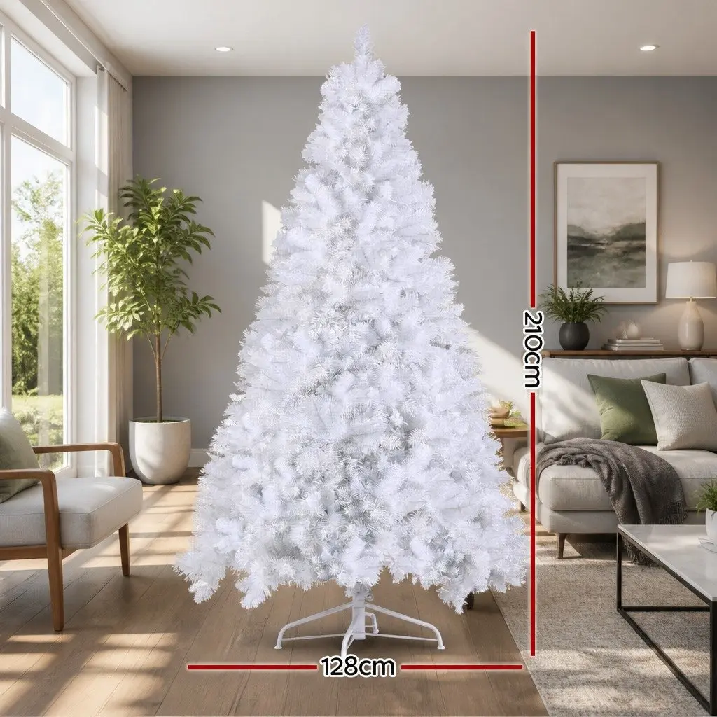 Christmas Tree 2.1m RGB LED White Xmas Tree Remote Control Party Decoration