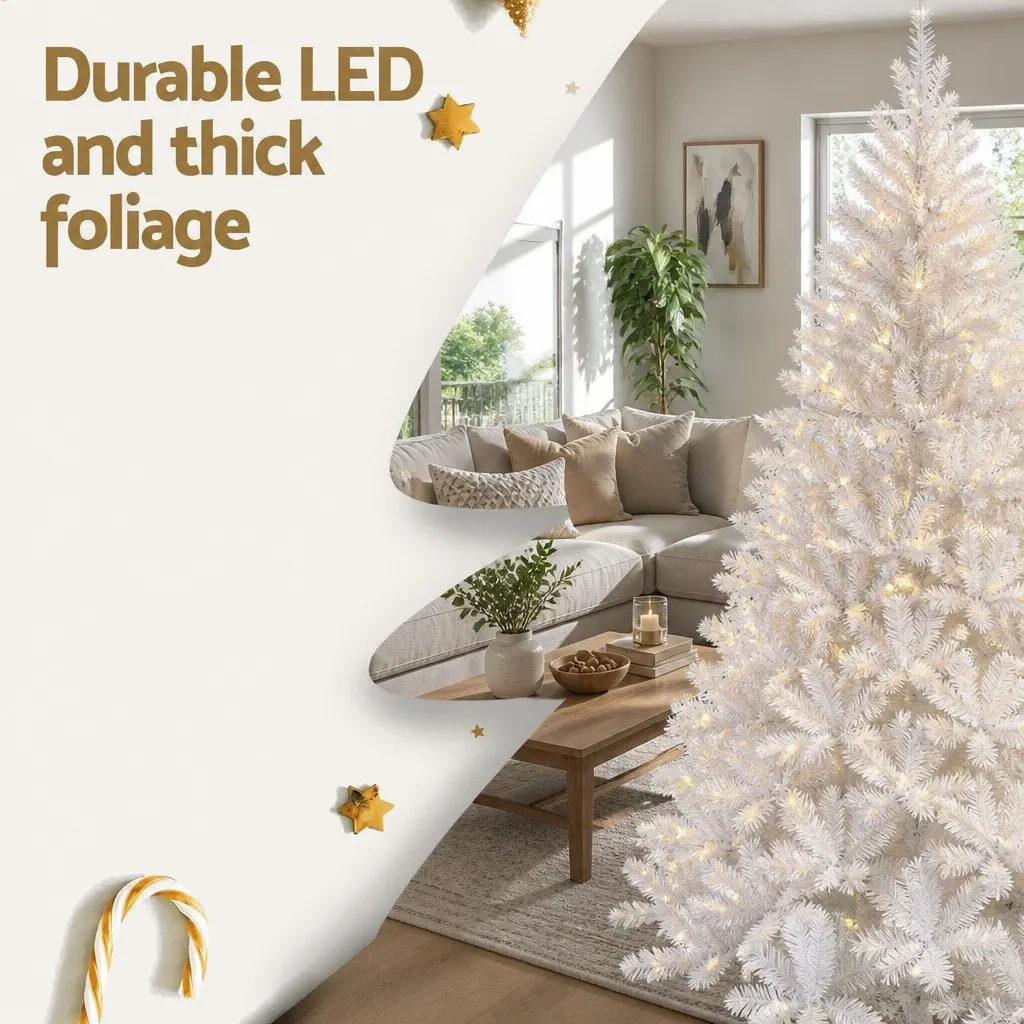 Christmas Tree 2.1m RGB LED White Xmas Tree Remote Control Party Decoration