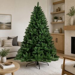 Reliable 9FT Christmas Tree with PVC Tips and Metal Stand
