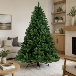 Reliable 9FT Christmas Tree with PVC Tips and Metal Stand