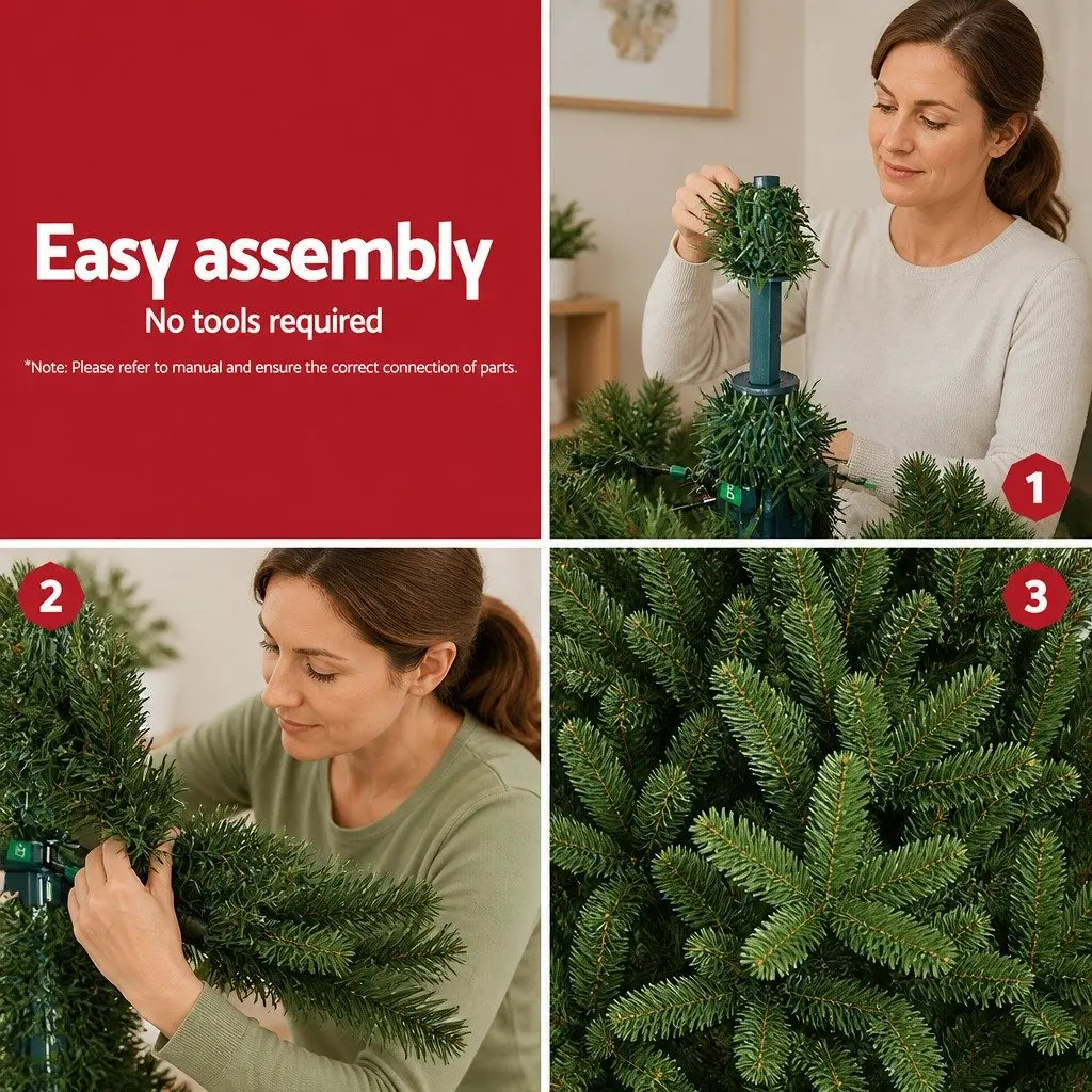 Artificial Christmas Tree 2.7m Green Fir Tree 1590 Tips Metal Stand