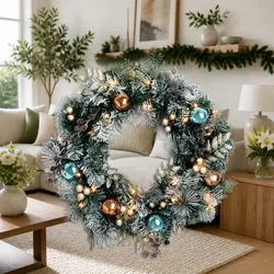 60cm Pre-lit Christmas Wreath: Practical and Charming