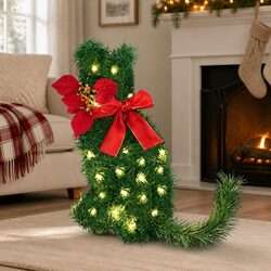 Cat Christmas Wreath with LEDs - Perfect Holiday Decor