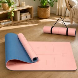Reliable and Affordable Dual-Color Yoga Mat with Alignment Lines