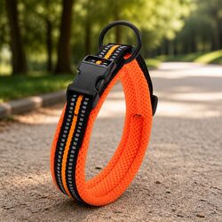 Reliable Heavy Duty Reflective Dog Collar Large Orange