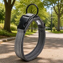 Safe and Practical: 3XL Reflective Dog Collar in Grey