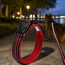 Comfortable Heavy Duty Dog Collar with Reflective Features