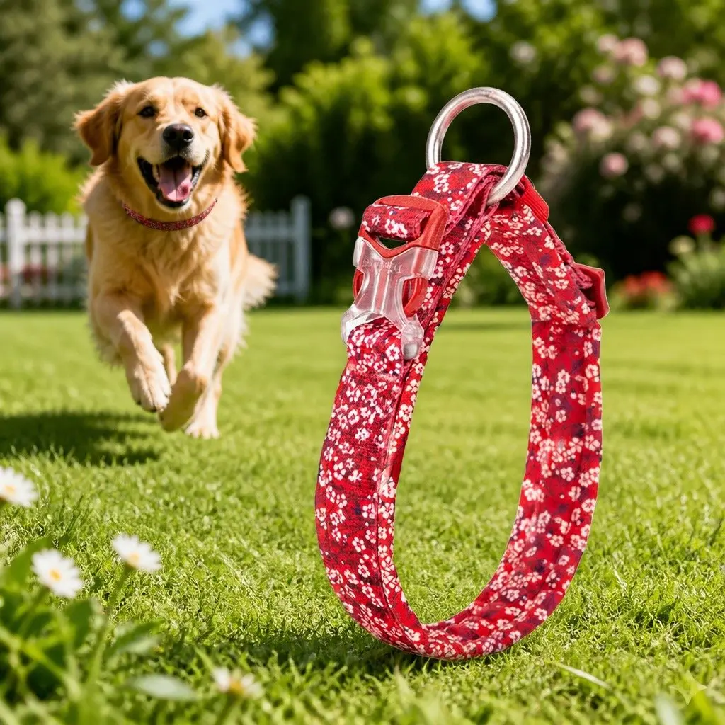 Large Floral Dog Collar