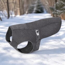Dog Winter Coat Charcoal M Size Antibacterial Pet Jacket Cold Weather Protection