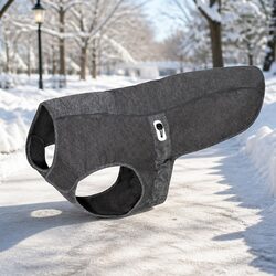 Warm and Reliable Charcoal XL Dog Coat for Winter