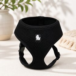 Dog Harness Steel D Ring Adjustable Chest Belt Breathable Mesh XL Black Pet
