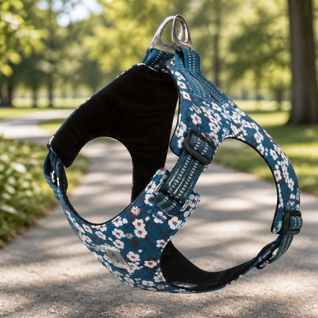 Floral Dog Harness for Safe Walks