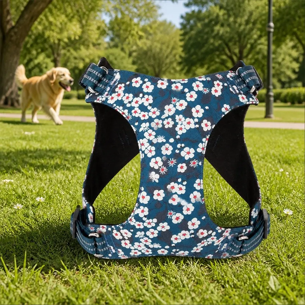 Floral Dog Harness for Safe Walks