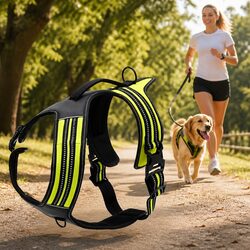 Sports No Pull Dog Harness Reflective Neon Yellow Large Medium Extra Large