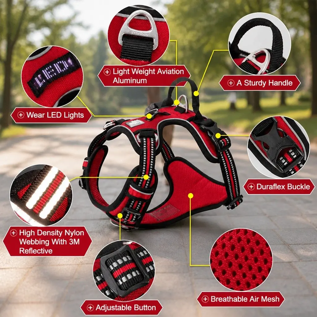No Pull Dog Harness XL Reflective Breathable Mesh Soft Comfortable Pet