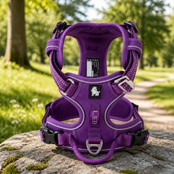 No Pull Dog Harness Breathable Mesh Reflective Nylon Webbing Duraflex Buckles S