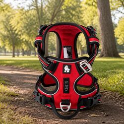 Comfortable No Pull Dog Harness S Red for Safe Walks