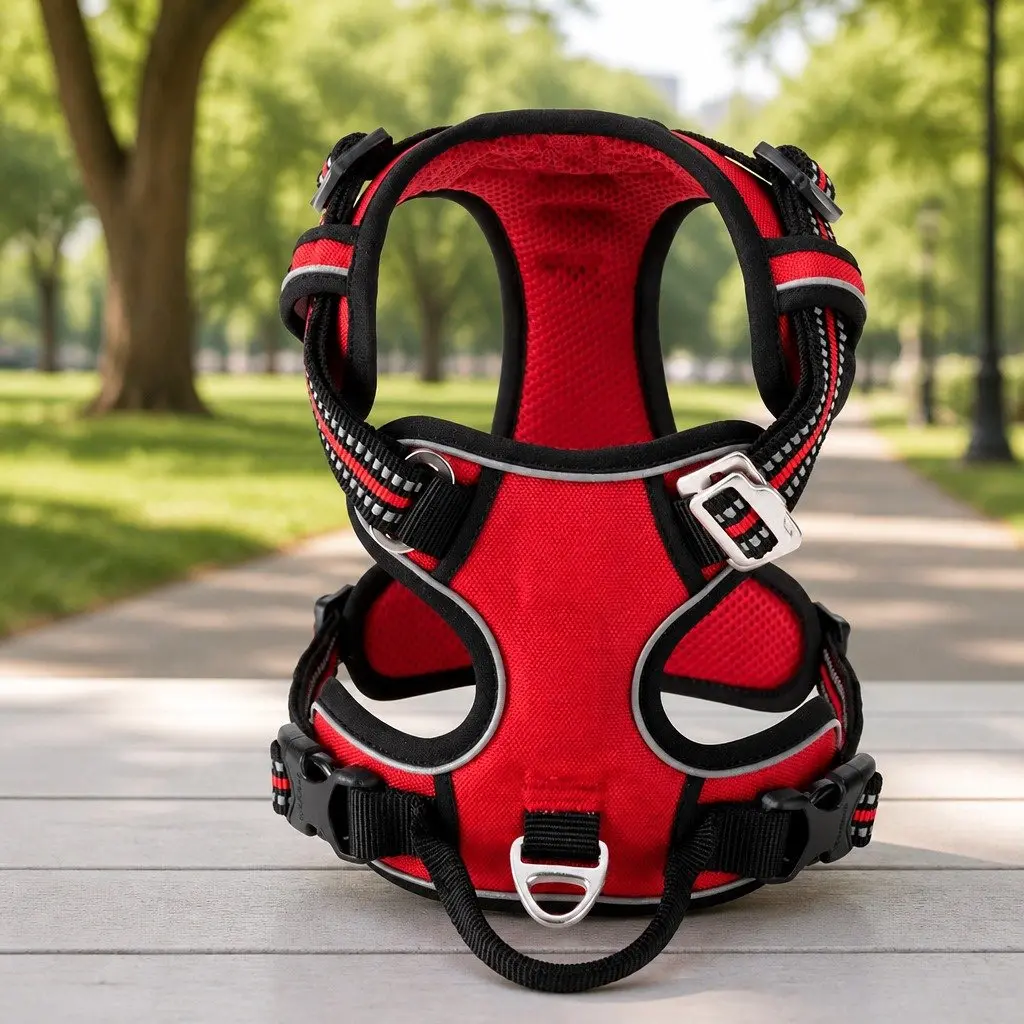 No Pull Dog Harness Reflective Breathable Mesh Nylon Webbing Large Pet Safety
