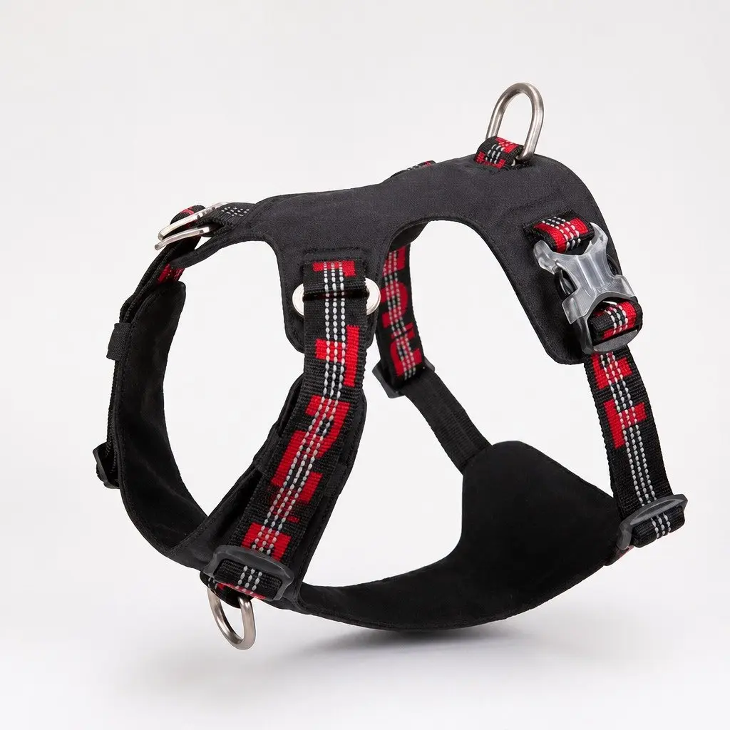 Lightweight Reflective No Pull Dog Harness Black 2XS Secure Breathable Pet