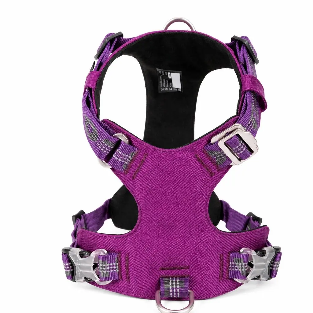 Lightweight Reflective No Pull Dog Harness Purple Small Pet Walking Training