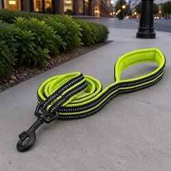 Reflective Dog Leash 2m Nylon Pet Lead Yellow Small Walking Training
