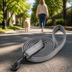 Reliable 2m Grey Dog Leash with Reflectors and Comfort