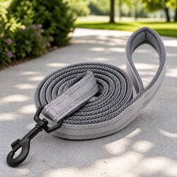 Reflective Nylon Dog Leash 2m Lead with Swivel Hook Mesh Grip Large Dogs