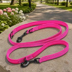 Multi-Function Dog Lead Pink Large 135cm 175cm Training Exercise Leash