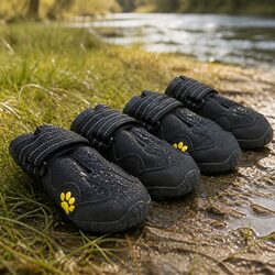 Comfortable Size 4 Black Dog Booties for Protection