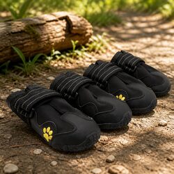 Dog Shoes Weatherproof Booties Paw Protection Velcro Ankle Straps Reflectors