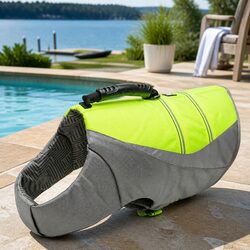 Reliable Dog Life Jacket in Neon Yellow for Small Pets