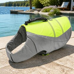 Dog Life Jacket XS Neon Yellow Safety Vest Water Swimming Pet Flotation Device