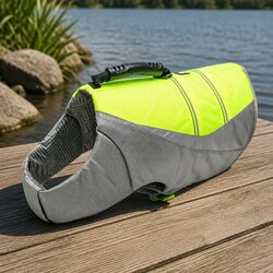 Dog Life Jacket in Neon Yellow: Safe and Practical for Water Use