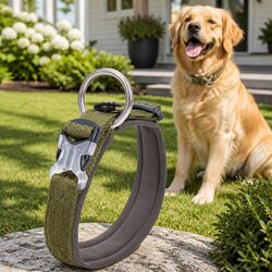 Dog Collar Army Green 2XS Puppy Active Pet Reflective Lead Attachment O Ring