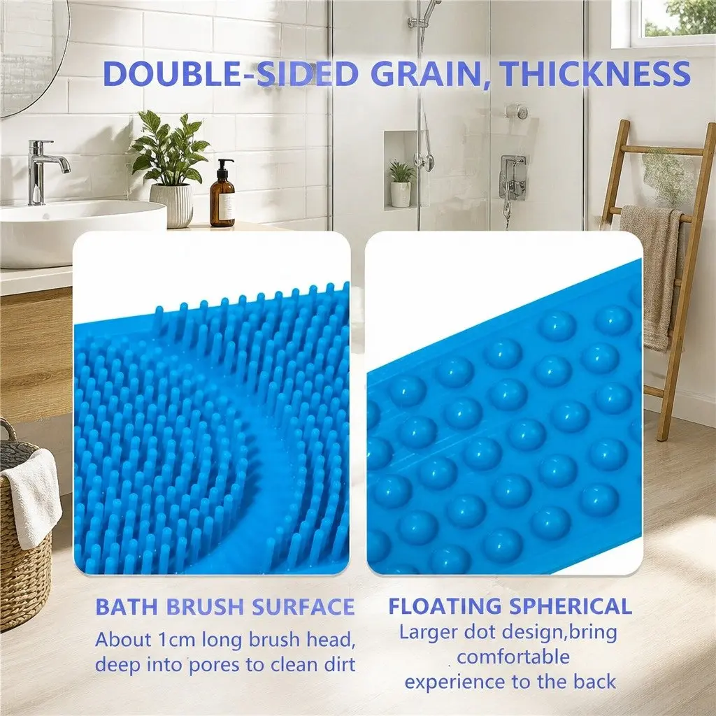 Back Scrub Strap with Towel and Brush for Shower Exfoliation
